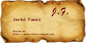 Jerkó Fanni névjegykártya